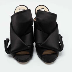 N21 Nº21 Black Satin Raso Knot Peep-Toe Mules Size 36.5 Women Sandals 4 N21 Nº21 Black Satin Raso Knot Peep-Toe Mules Size 36.5 Women Sandals -N21shop luxury women n21 new shoes p684059 007