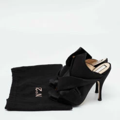 N21 Nº21 Black Satin Raso Knot Peep-Toe Mules Size 36.5 Women Sandals 10 N21 Nº21 Black Satin Raso Knot Peep-Toe Mules Size 36.5 Women Sandals -N21shop luxury women n21 new shoes p684059 009