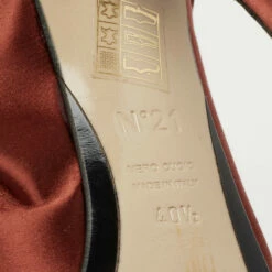 N21 Nº21 Brown Satin Raso Knot Mules Size 40.5 Women Sandals -N21shop luxury women n21 new shoes p696155 001