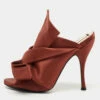 N21 Nº21 Brown Satin Raso Knot Mules Size 40.5 Women Sandals