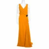 N21 Mustard Yellow Asymmetric Pleat Detail Lace Trim Maxi Dress L Women Dresses -N21shop luxury women n21 used clothes p156997 0001