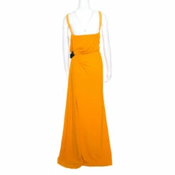 N21 Mustard Yellow Asymmetric Pleat Detail Lace Trim Maxi Dress L Women Dresses 4 N21 Mustard Yellow Asymmetric Pleat Detail Lace Trim Maxi Dress L Women Dresses -N21shop luxury women n21 used clothes p156997 0003