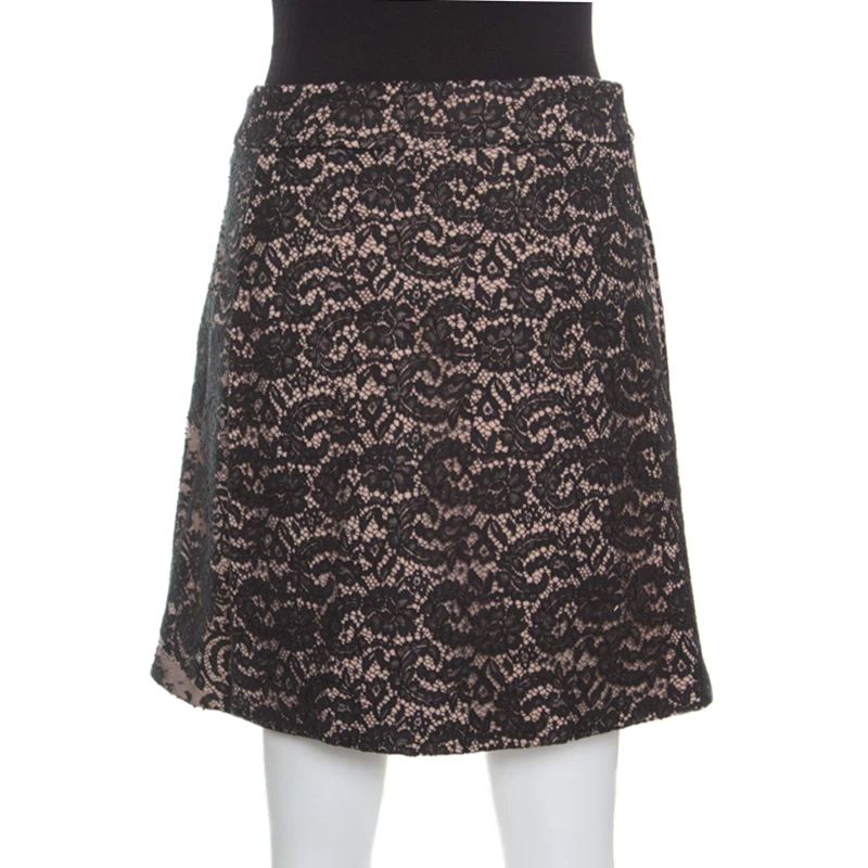 N21 Black and Pink Floral Lace Faux Wrap Mini Skirt M Women Skirts N21 Black And Pink Floral Lace Faux Wrap Mini Skirt M Women Skirts -N21shop luxury women n21 used clothes p168561 003