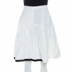 N21 White Cotton Lace Paneled A Line Skirt S Women Skirts