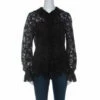 N21 Black Guipure Lace Pleated Ruffle Detail Long Sleeve Top S Women Tops 1 N21 Black Guipure Lace Pleated Ruffle Detail Long Sleeve Top S Women Tops -N21shop luxury women n21 used clothes p234716 003