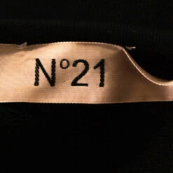 N21 Black Cotton Terry Eyelet Lace Trim Top S Women Tops -N21shop luxury women n21 used clothes p277172 006