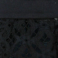 N21 Black Cotton Terry Eyelet Lace Trim Top S Women Tops -N21shop luxury women n21 used clothes p277172 008