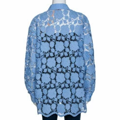 N21 Blue Floral Guipure Lace Oversized Shirt S Women Tops 4 N21 Blue Floral Guipure Lace Oversized Shirt S Women Tops -N21shop luxury women n21 used clothes p286065 001