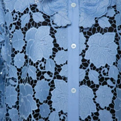 N21 Blue Floral Guipure Lace Oversized Shirt S Women Tops 5 N21 Blue Floral Guipure Lace Oversized Shirt S Women Tops -N21shop luxury women n21 used clothes p286065 004