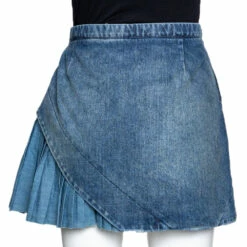 N21 Indigo Denim Asymmetric Pleated Mini Skirt M Women Skirts 4 N21 Indigo Denim Asymmetric Pleated Mini Skirt M Women Skirts -N21shop luxury women n21 used clothes p294581 002