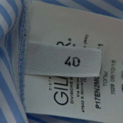 N21 Light Blue Striped Cotton Embroidered Off Shoulder Top S Women Tops -N21shop luxury women n21 used clothes p339306 006