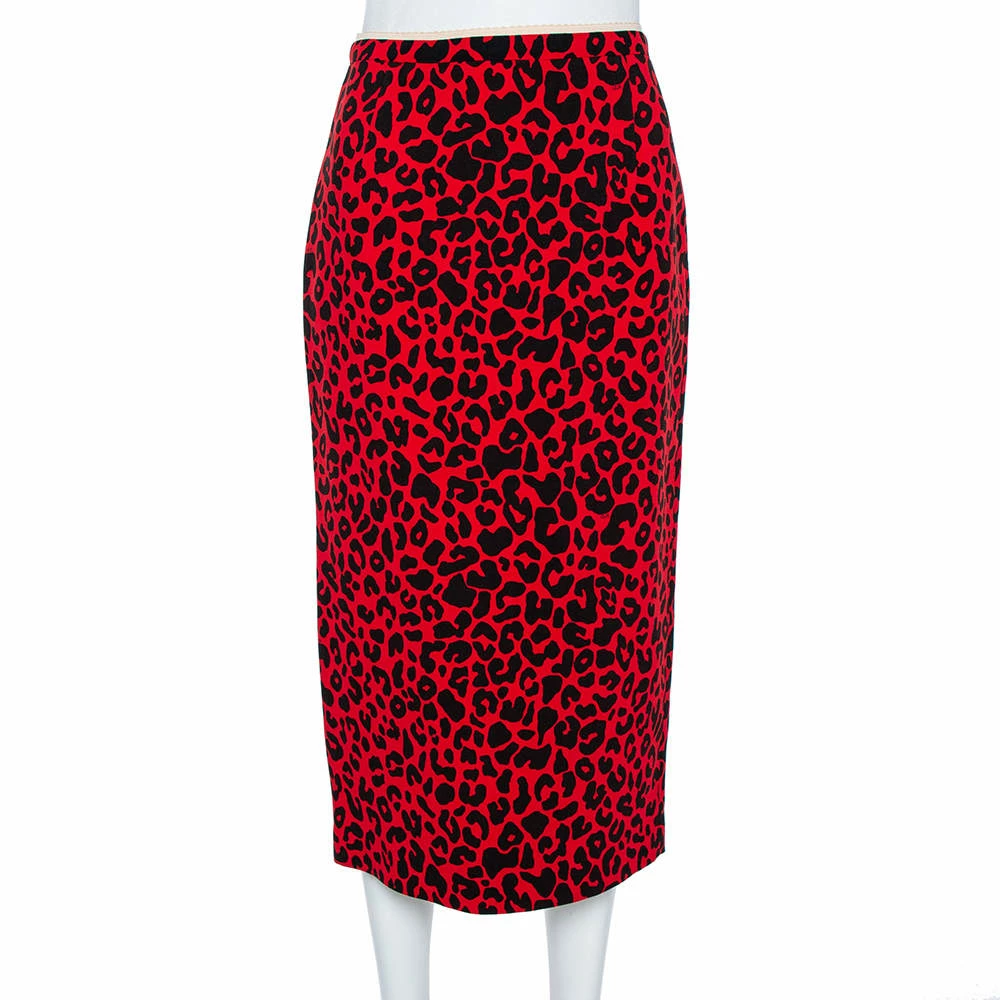 N21 Red Silk Blend Animal Print Midi Skirt S Women Skirts N21 Red Silk Blend Animal Print Midi Skirt S Women Skirts -N21shop luxury women n21 used clothes p357963 001