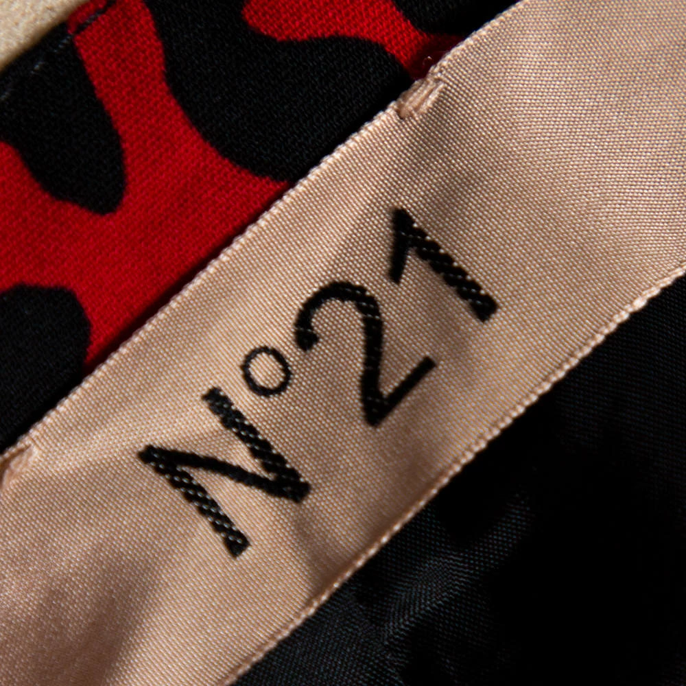 N21 Red Silk Blend Animal Print Midi Skirt S Women Skirts N21 Red Silk Blend Animal Print Midi Skirt S Women Skirts -N21shop luxury women n21 used clothes p357963 005