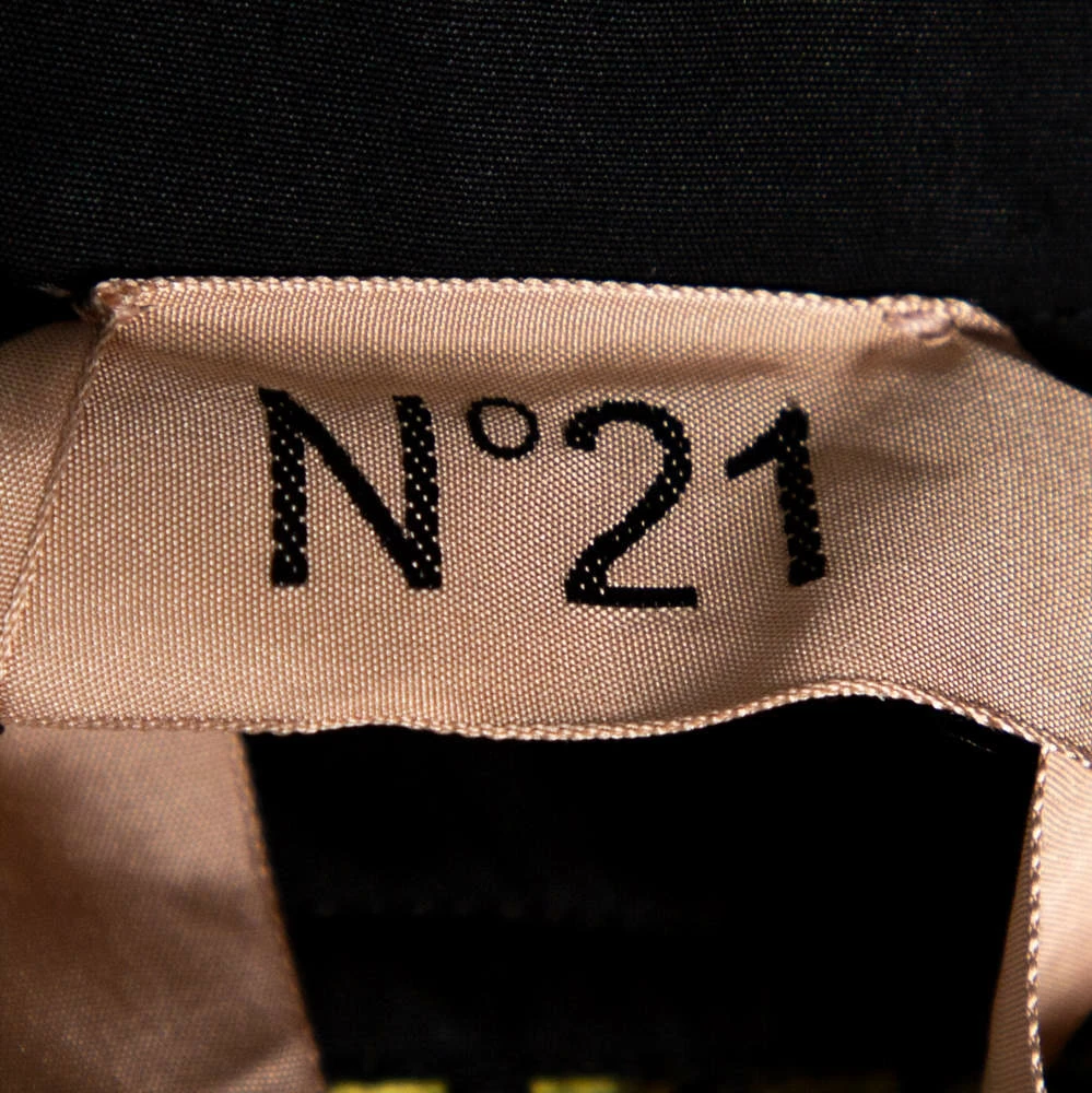 N21 Black Cotton Grid Lace Paneled Feather Trim Shirt XS Women Tops N21 Black Cotton Grid Lace Paneled Feather Trim Shirt XS Women Tops -N21shop luxury women n21 used clothes p358506 005