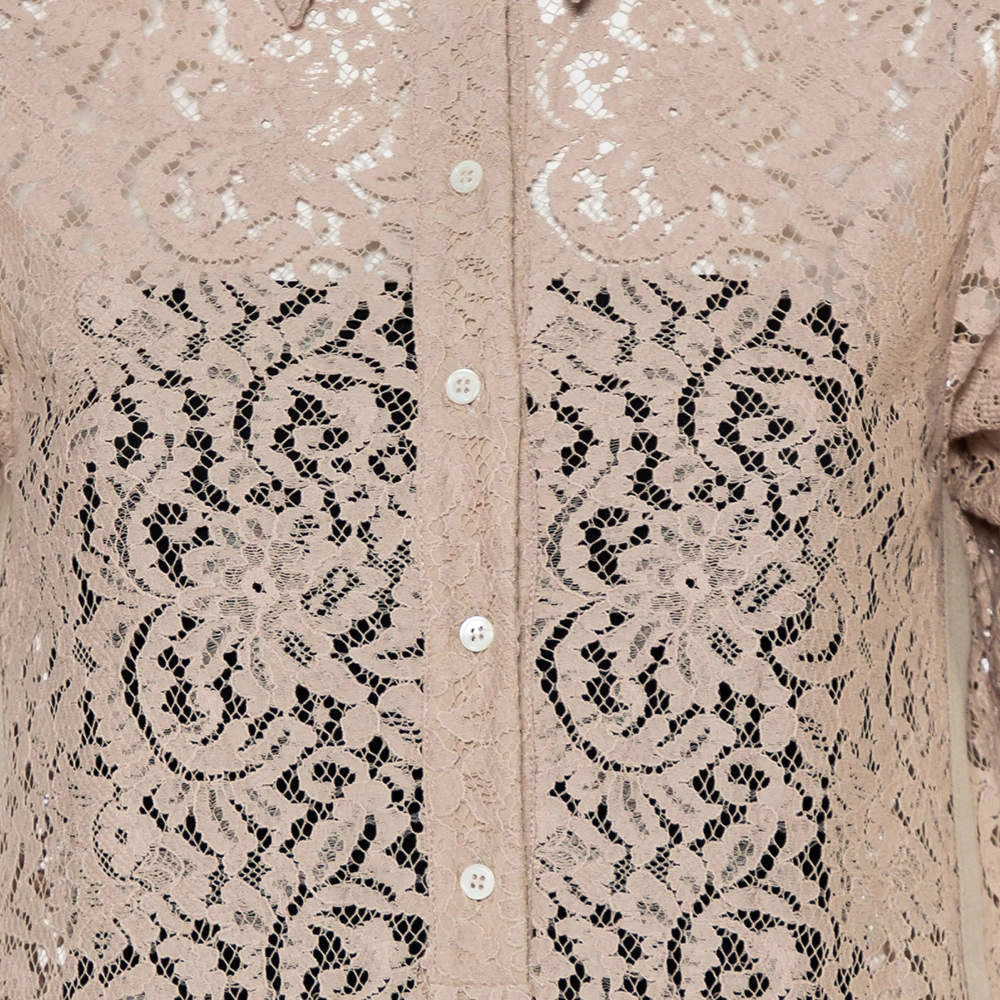 N21 Beige & Yellow Paneled Lace Pleated Detail Button Tunic S Women Tops N21 Beige & Yellow Paneled Lace Pleated Detail Button Tunic S Women Tops -N21shop luxury women n21 used clothes p460476 004