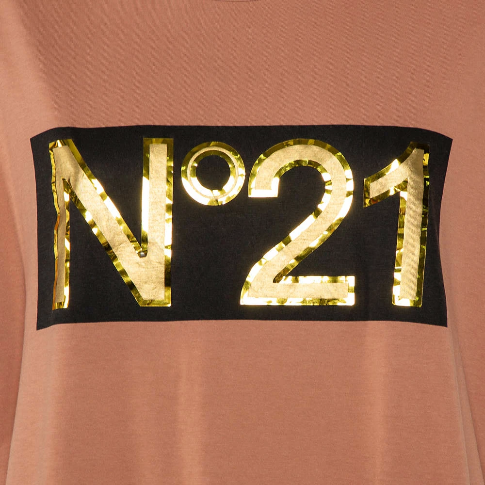 N21 Nº21 Pink Cotton Metallic Logo Printed T-Shirt L Women Tops N21 Nº21 Pink Cotton Metallic Logo Printed T-Shirt L Women Tops -N21shop luxury women n21 used clothes p465835 004