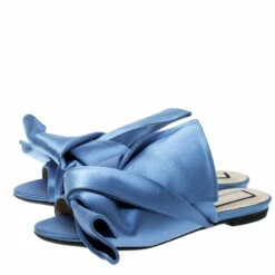 N21 Blue Satin Knot Mules Slide Size 37 Women Sandals 5 N21 Blue Satin Knot Mules Slide Size 37 Women Sandals -N21shop luxury women n21 used shoes p133587 004
