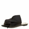 N21 Black Satin Knot Flat Mules Size 40 Women Sandals 2 N21 Black Satin Knot Flat Mules Size 40 Women Sandals -N21shop luxury women n21 used shoes p139617 0001