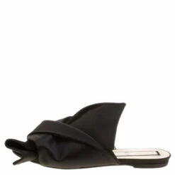 N21 Black Satin Knot Flat Mules Size 40 Women Sandals 3 N21 Black Satin Knot Flat Mules Size 40 Women Sandals -N21shop luxury women n21 used shoes p139617 0002
