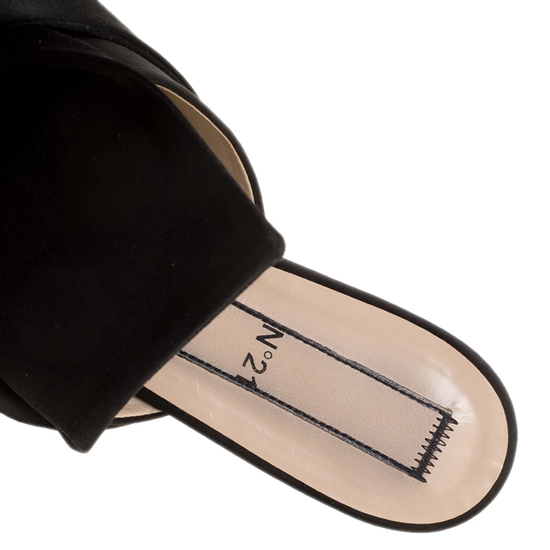 N21 Black Satin Knot Flat Mules Size 40 Women Sandals N21 Black Satin Knot Flat Mules Size 40 Women Sandals -N21shop luxury women n21 used shoes p139617 0007