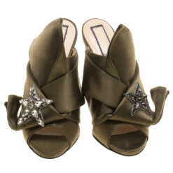 N21 N 21 Khakee Satin Crystal Star Embellished Peep Toe Mules Size 38 Women Sandals 4 N21 N 21 Khakee Satin Crystal Star Embellished Peep Toe Mules Size 38 Women Sandals -N21shop luxury women n21 used shoes p141773 0003