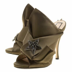 N21 N 21 Khakee Satin Crystal Star Embellished Peep Toe Mules Size 38 Women Sandals 5 N21 N 21 Khakee Satin Crystal Star Embellished Peep Toe Mules Size 38 Women Sandals -N21shop luxury women n21 used shoes p141773 0004
