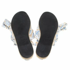 N21 Beige Leather And Blue/White Lace Knot Espadrille Flat Slides Size 39 Women Flats 7 N21 Beige Leather And Blue/White Lace Knot Espadrille Flat Slides Size 39 Women Flats -N21shop luxury women n21 used shoes p182365 001