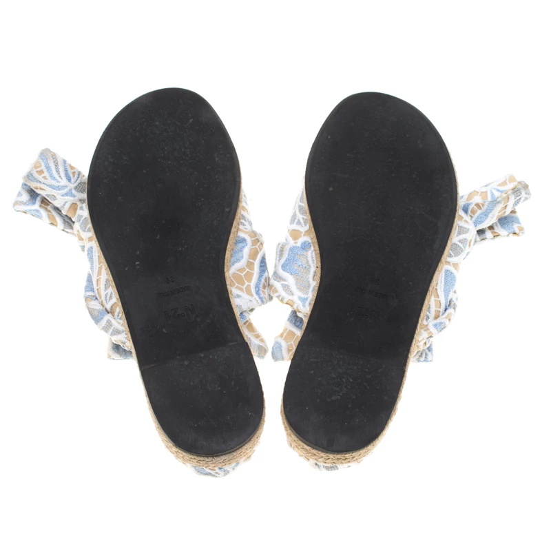 N21 Beige Leather And Blue/White Lace Knot Espadrille Flat Slides Size 39 Women Flats N21 Beige Leather And Blue/White Lace Knot Espadrille Flat Slides Size 39 Women Flats -N21shop luxury women n21 used shoes p182365 001