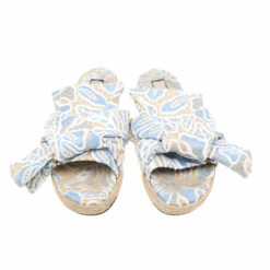 N21 Beige Leather And Blue/White Lace Knot Espadrille Flat Slides Size 39 Women Flats 4 N21 Beige Leather And Blue/White Lace Knot Espadrille Flat Slides Size 39 Women Flats -N21shop luxury women n21 used shoes p182365 003