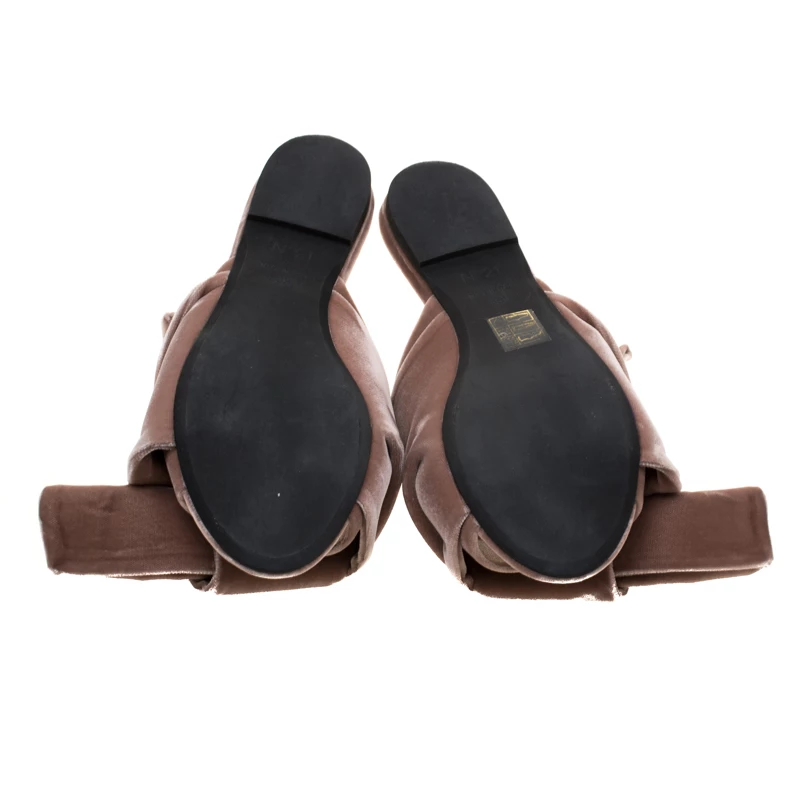N21 Pale Pink Velvet Raso Knot Flat Slides Size 38.5 Women Flats N21 Pale Pink Velvet Raso Knot Flat Slides Size 38.5 Women Flats -N21shop luxury women n21 used shoes p184158 001