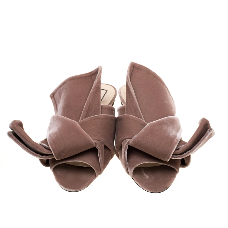 N21 Pale Pink Velvet Raso Knot Flat Slides Size 38.5 Women Flats N21 Pale Pink Velvet Raso Knot Flat Slides Size 38.5 Women Flats -N21shop luxury women n21 used shoes p184158 003