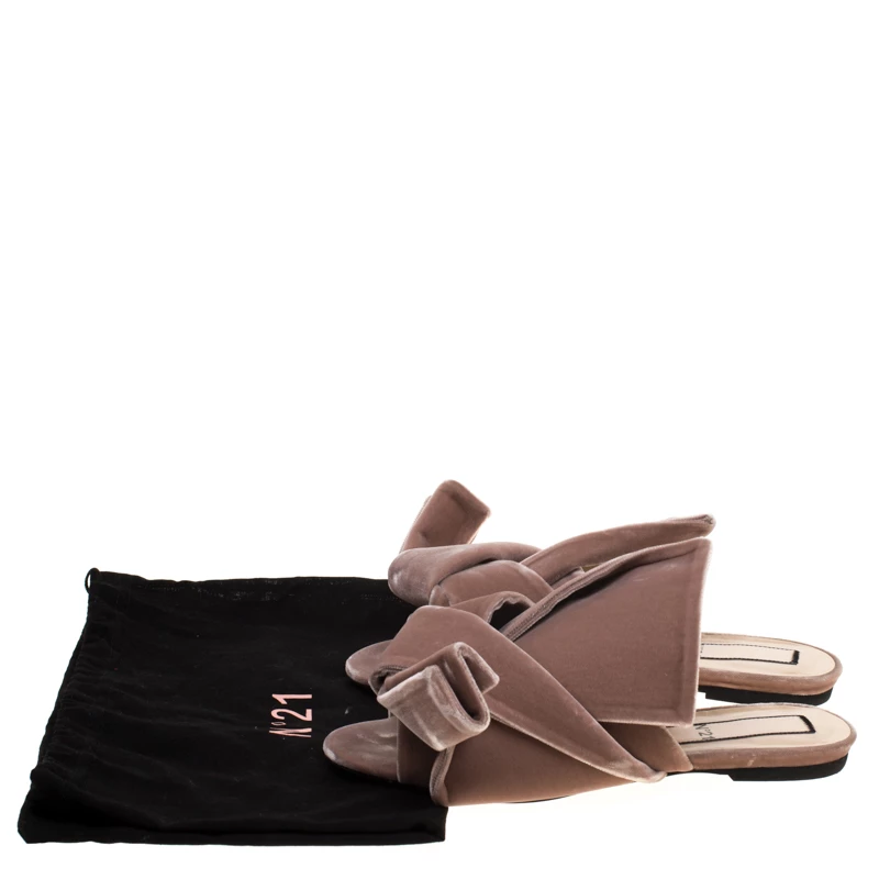 N21 Pale Pink Velvet Raso Knot Flat Slides Size 38.5 Women Flats N21 Pale Pink Velvet Raso Knot Flat Slides Size 38.5 Women Flats -N21shop luxury women n21 used shoes p184158 008