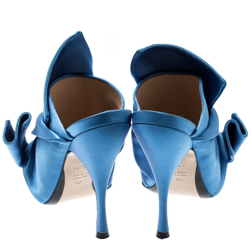 N21 N°21 Blue Satin Ronny Pleated Mules Size 37 Women Sandals N21 N°21 Blue Satin Ronny Pleated Mules Size 37 Women Sandals -N21shop luxury women n21 used shoes p196656 005