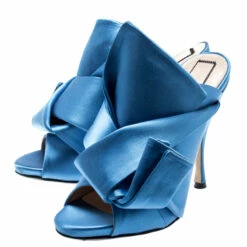 N21 N°21 Blue Satin Ronny Pleated Mules Size 37 Women Sandals 5 N21 N°21 Blue Satin Ronny Pleated Mules Size 37 Women Sandals -N21shop luxury women n21 used shoes p196656 007