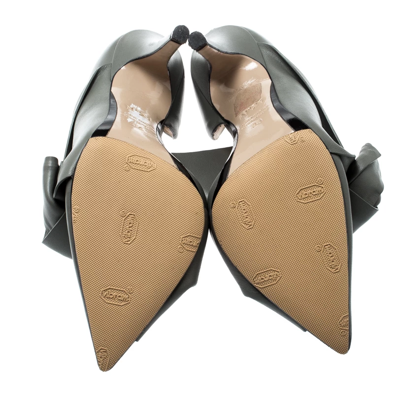 N21 N°21 Grey Leather Tundra Knotted Pointed Toe D'orsay Pumps Size 36 Women N21 N°21 Grey Leather Tundra Knotted Pointed Toe D'orsay Pumps Size 36 Women -N21shop luxury women n21 used shoes p197632 001