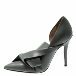 N21 N°21 Grey Leather Tundra Knotted Pointed Toe D'orsay Pumps Size 36 Women 3 N21 N°21 Grey Leather Tundra Knotted Pointed Toe D'orsay Pumps Size 36 Women -N21shop luxury women n21 used shoes p197632 004