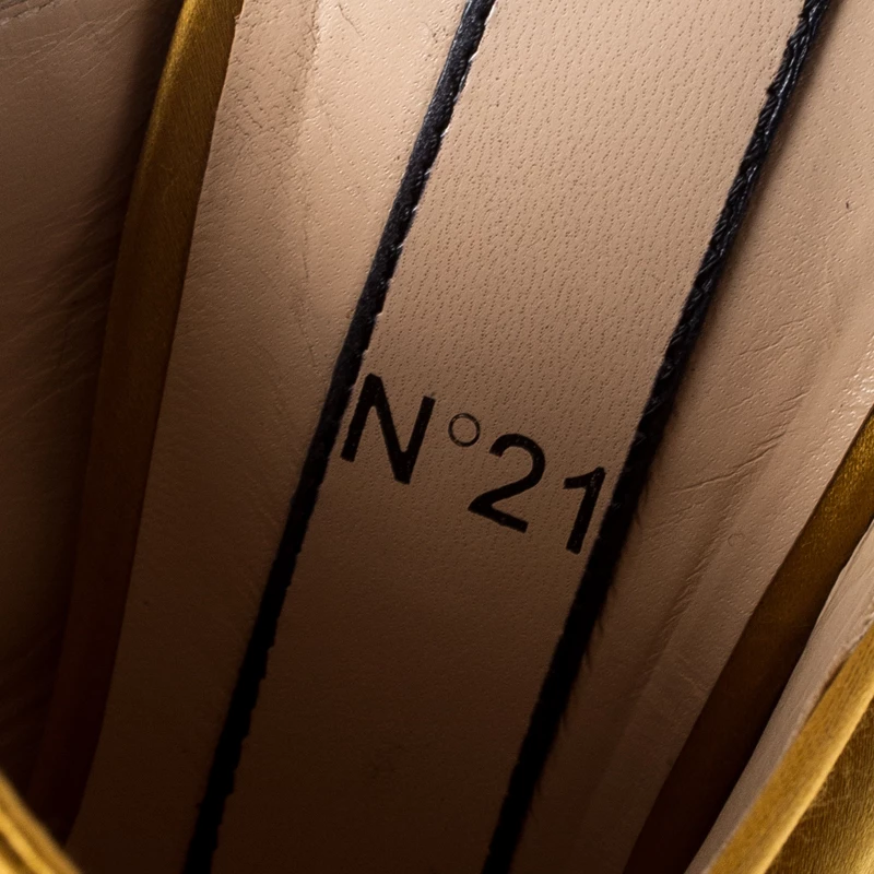 N21 N°21 Mustard Yellow Satin Ronny Pleated Mules Size 37.5 Women Sandals N21 N°21 Mustard Yellow Satin Ronny Pleated Mules Size 37.5 Women Sandals -N21shop luxury women n21 used shoes p198338 004