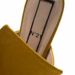 N21 Yellow Satin Knot Flat Mules Size 38 Women Sandals -N21shop luxury women n21 used shoes p208784 005
