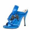 N21 N°21 Blue Embellished Satin Knot Mules Sandals Size 36 Women 1 N21 N°21 Blue Embellished Satin Knot Mules Sandals Size 36 Women -N21shop luxury women n21 used shoes p224048 007
