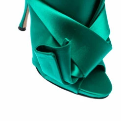 N21 Emerald Green Satin Raso Knot Peep Toe Mules Size 37 Women Sandals 8 N21 Emerald Green Satin Raso Knot Peep Toe Mules Size 37 Women Sandals -N21shop luxury women n21 used shoes p224170 003