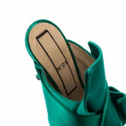 N21 Emerald Green Satin Raso Knot Peep Toe Mules Size 37 Women Sandals 9 N21 Emerald Green Satin Raso Knot Peep Toe Mules Size 37 Women Sandals -N21shop luxury women n21 used shoes p224170 004