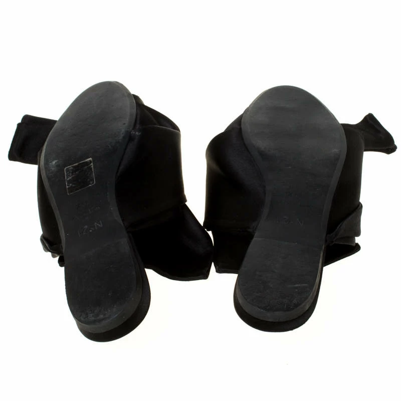 N21 Black Satin Knot Flat Mules Size 35.5 Women Flats N21 Black Satin Knot Flat Mules Size 35.5 Women Flats -N21shop luxury women n21 used shoes p225373 002