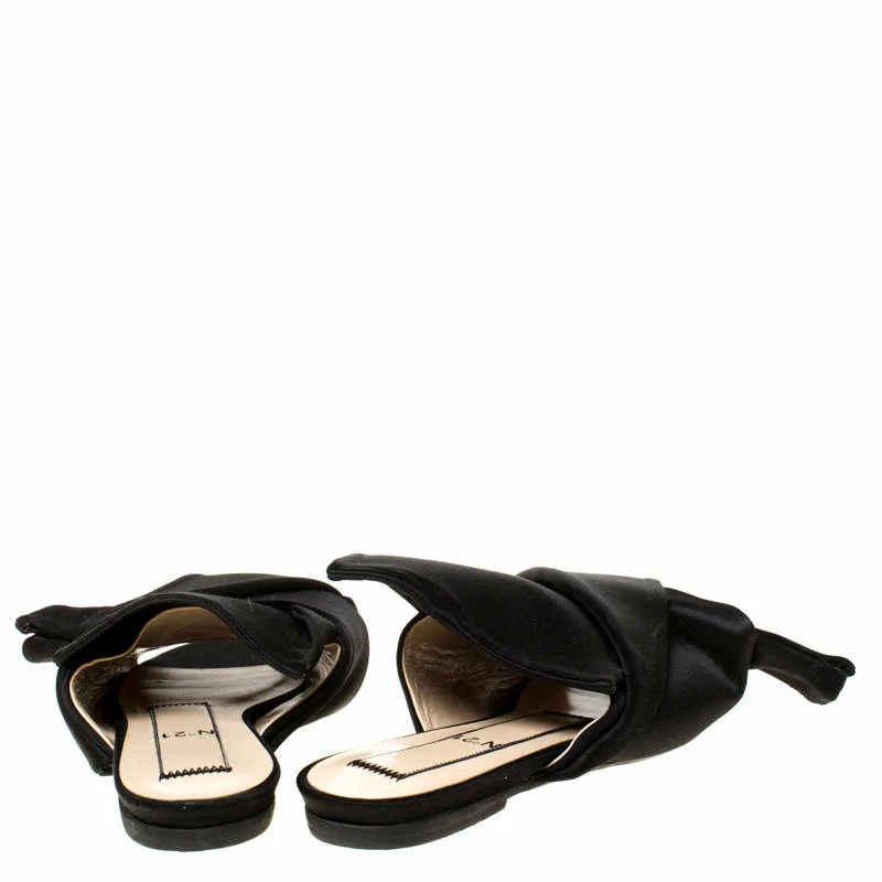N21 Black Satin Knot Flat Mules Size 35.5 Women Flats N21 Black Satin Knot Flat Mules Size 35.5 Women Flats -N21shop luxury women n21 used shoes p225373 003