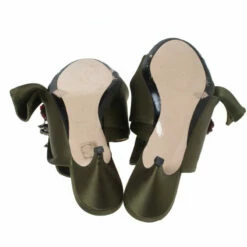 N21 Green Satin Crystal Star Embellished Knot Mules Size 38 Women Sandals 7 N21 Green Satin Crystal Star Embellished Knot Mules Size 38 Women Sandals -N21shop luxury women n21 used shoes p233358 002