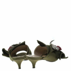 N21 Green Satin Crystal Star Embellished Knot Mules Size 38 Women Sandals 6 N21 Green Satin Crystal Star Embellished Knot Mules Size 38 Women Sandals -N21shop luxury women n21 used shoes p233358 003