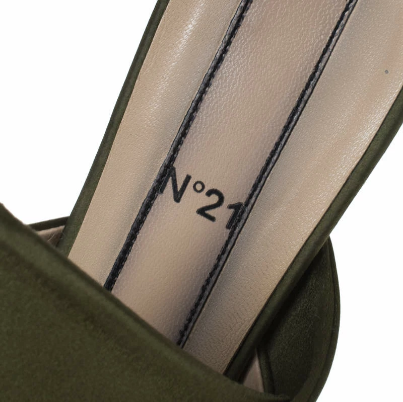 N21 Green Satin Crystal Star Embellished Knot Mules Size 38 Women Sandals N21 Green Satin Crystal Star Embellished Knot Mules Size 38 Women Sandals -N21shop luxury women n21 used shoes p233358 005