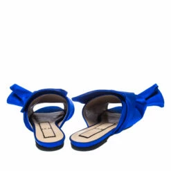 N21 Royal Blue Satin Knot Flat Mules Size 37 Women Flats 6 N21 Royal Blue Satin Knot Flat Mules Size 37 Women Flats -N21shop luxury women n21 used shoes p233536 004