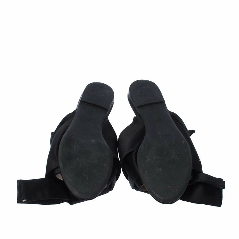 N21 Black Satin Knot Flat Mules Size 37.5 Women Flats N21 Black Satin Knot Flat Mules Size 37.5 Women Flats -N21shop luxury women n21 used shoes p235958 003