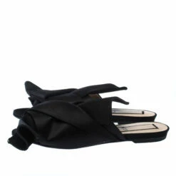 N21 Black Satin Knot Flat Mules Size 37.5 Women Flats 5 N21 Black Satin Knot Flat Mules Size 37.5 Women Flats -N21shop luxury women n21 used shoes p235958 005