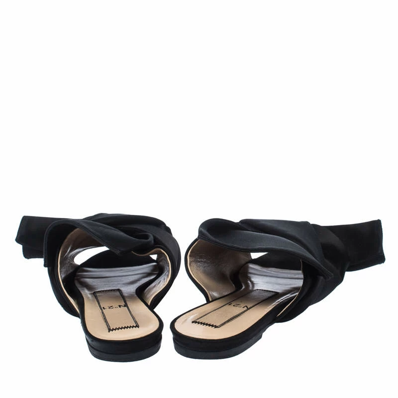 N21 Black Satin Knot Flat Mules Size 37.5 Women Flats N21 Black Satin Knot Flat Mules Size 37.5 Women Flats -N21shop luxury women n21 used shoes p235958 006